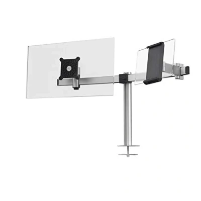 Abbildung von Durable Tischhalter für 1 Monitor 21 27&quot; und Tablet 7 13&quot;, mit Tischdurchführung, 360 drehbar, neigbar, höhenverstellbar, silber, 508823