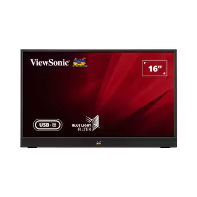 Abbildung von Viewsonic VA1655 40 cm (15.6 Zoll) Portabler Monitor (Full HD, IPS Panel, mini HDMI, 2x USB C für Raspberry Pi/Xbox/PS4/PS5, Lautsprecher) Schwarz