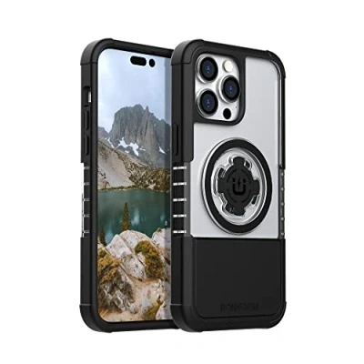 Abbildung von ROKFORM iPhone 14 Pro Max Hülle, Crystal Series, Dual Magnet + MagSafe kompatibel, klare Apple Cover mit RokLock Twist Lock, Slim Magnetic Drop Tested Armor (Clear)