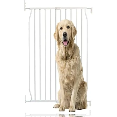 Abbildung von Bettacare Extra hohes Eco Schraubbefestigung Haustiergitter, Weiß, 70cm 80cm, Gitter mit Einer Höhe von 100cm, Schraubbefestigtes Hundegitter, Sicherheitsgitter für Welpen.