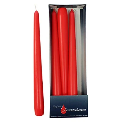 Abbildung von Ebersbacher Kerzen Spitzkerzen rot, ca. 22 x 240 mm, 4 Stück/Pack