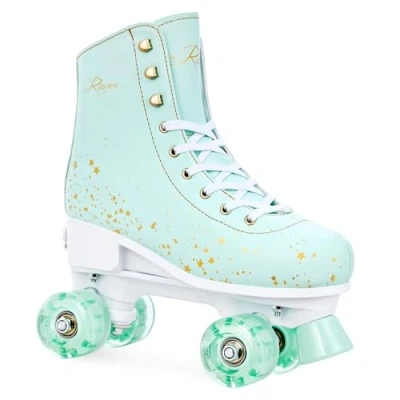 Abbildung von Klassische Retro Verstellbare Rollschuhe Leuchtende LED Räder Noa Mint
