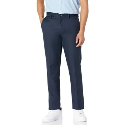 Abbildung von Amazon Essentials Herren Schmal geschnittene Kleiderhose mit Flacher Vorderseite, Marineblau, 32W / 32L