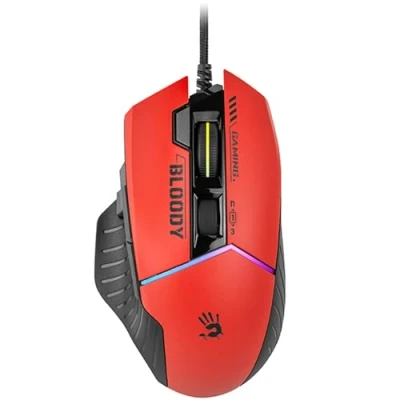 Abbildung von A4tech W95Max Sports Gaming Maus, Optische Kabelgebundene USB 12 000 CPI, 8000 FPS, 250 IPS. 35G, 2000 Hz Ultrapolling (Schwarz/rot)