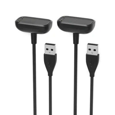 Abbildung von Sinoacc 2 Stück Ladegerät Kompatibel mit Fitbit Charge 5 Luxe Ladekabel 100Cm/3.3Ft Magnetisches USB Kabel Fitness Health Tracker Smartwatch Zubehör