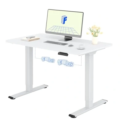 Abbildung von FLEXISPOT Höhenverstellbarer Schreibtisch Basic Plus 120x80cm EINTEILIGE TISCHPLATTE Memory Handsteuerung Sitz Stehpult für Büro &amp; Home Office (weiß)