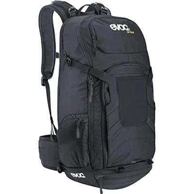 Abbildung von EVOC FR TOUR 30l Tourenrucksack, Fahrradrucksack (Backpack inkl. Rückenprotektor mit 95% Schockabsorption, ideale Fahrradtasche für Mehrtagestouren, Trinksystemaufnahme, Regenhülle), Schwarz