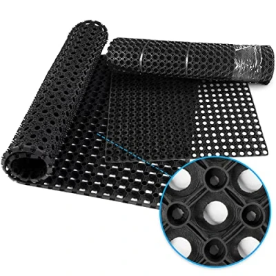 Abbildung von Floordirekt Gummimatte Wabenmatte Octo Door Fußmatte für Außenbereich Schmutzfangmatte Antirutschmatte Ringgummimatte Gummimatten Meterware (23 mm, 40 x 60 cm)