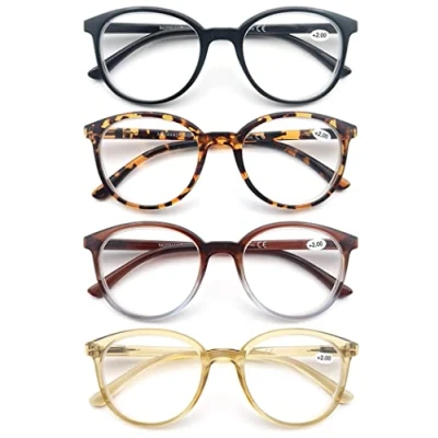 Abbildung von MODFANS (4 Pack) Lesebrille 1.0 Rund Herren Damen,Gute Brillen,Hochwertig,Mode,Komfortabel,Super Lesehilfe,fur Frauen