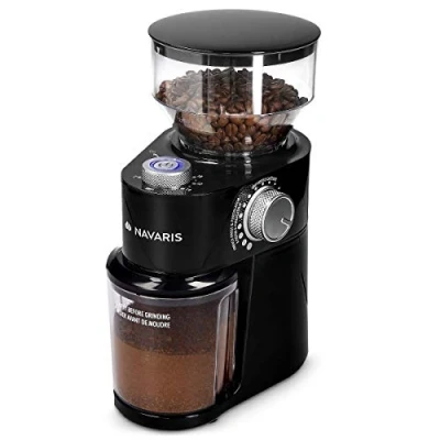 Abbildung von Navaris Kaffeemühle elektrische mit Edelstahl Scheibenmahlwerk