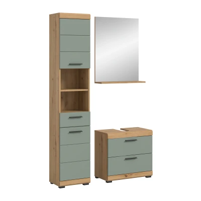 Abbildung von INOSIGN Badmöbel Set &quot;Siena, 3 teilig, bestehend aus:&quot;, (Set), Hochschrank, Waschbeckenunterschrank, Spiegel