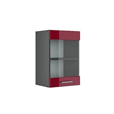 Abbildung von Vicco Glashängeschrank R Line, Bordeaux Hochglanz/Anthrazit, 40 cm