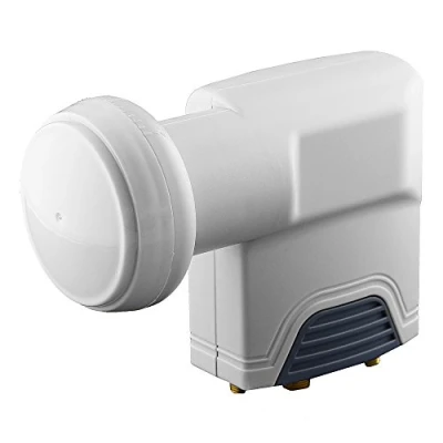 Abbildung von BestPlug Digitaler universal Satellit Quad LNB Empfänger mit 4 F Buchse für direkten Anschluss von Sat Receivern, geeignet 3D SD HD FullHD UHD 4K, Weiss
