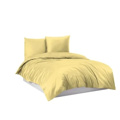 Abbildung von Mixibaby Bettwäsche Bettgarnitur Bettbezug 100% Baumwolle 135x200 155x220 200x220 200x200, Farbe:Vanille Gelb, Größe:200 x 200 cm