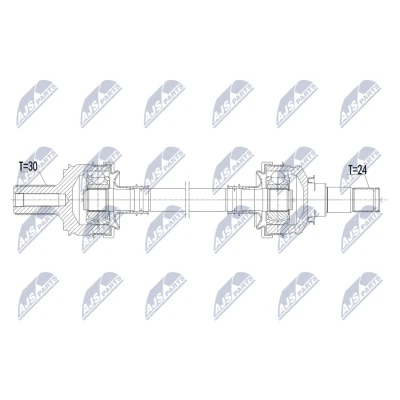 Abbildung von NTY NPW ME 223 Antriebswelle Hinterachse rechts 825mm Automatikgetriebe