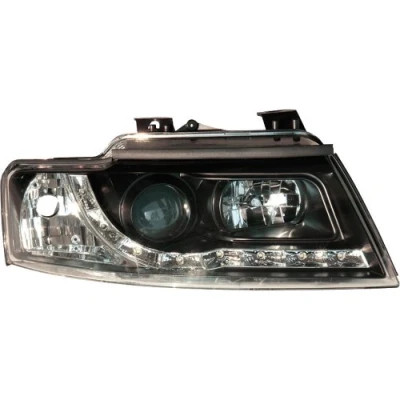 Abbildung von AUTO STYLE Satz Scheinwerfer TFL Look kompatibel mit Audi A4 B6 Cabrio 2002 Schwarz