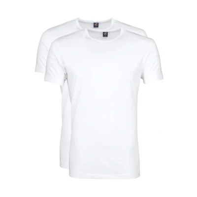 Abbildung von Suitable OTA T Shirt Rundhalsausschnitt Weiß 2 Pack Grösse M Herren Bekleidung Modern fit Baumwolle