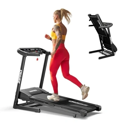 Abbildung von Zipro klappbares Laufband Pulse, Walking Pad bis 130kg, Geschwindigkeit 1 12 km/h, Treadmill für Zuhause mit 1.5 PS Motor, 15 Steigungsstufen, Heimtrainer 12+3 Trainingsprogrammen, LED Display