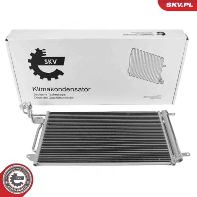 Abbildung von ESEN SKV 86SKV012 Klimakondensator mit Trockner Aluminium 610mm SKODA: Fabia 2 Schrägheck, Roomster, Rapid Spaceback, VOLKSWAGEN: Polo IV Schrägheck