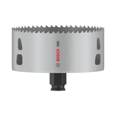 Abbildung von Bosch 1x PRO Multi Material Power Change Plus Lochsäge (für Weichholz, Trockenbauwand, Ø 108 mm, Professional Zubehör Bohrmaschine/Schrauber)