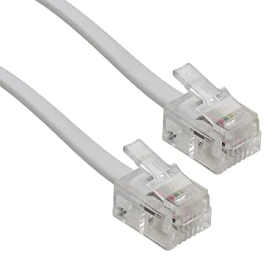 Abbildung von ADSL Breitband Modem Kabel RJ11 Zum Telefon Buchse Router Weiß 1 m [1 Meter/1m]