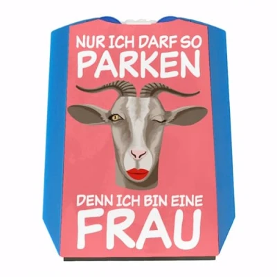 Abbildung von ich darf so Parkein Bin eine Frau Parkscheibe mit lustiger Ziege witzige Parkuhr für Frauen im Straßenverkehr, die Sich selbst Nicht ernst nehmen in rosa