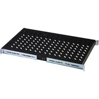 Abbildung von DIGITUS Professional DN 19 TRAY 1 1000 SW Fachboden mit variabler Tiefe zum Festeinbau in 19&quot; Schränke Traglast 100 kg ab mm Schranktiefe 1HE Farbe schwarz