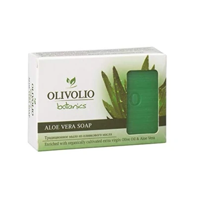 Abbildung von Olivolio botanics 100% Bio Aloe Vera/Olivenöl Seife Handseife ohne Mineralöl und Parabene 100 g
