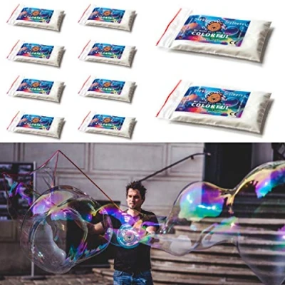 Abbildung von Bubble Brothers Seifenblasenflüssigkeit für Riesenseifenblasen 2 x 5 Liter Seifenblasen Nachfüllflasche Grosse und Stabile Pulver Seifenwasser (10 L)