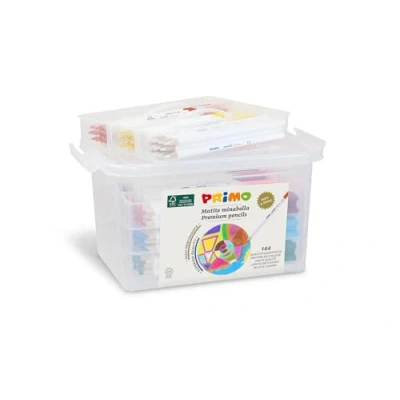 Abbildung von PRIMO Buntstifte für Kinder ab 3 Jahren und Künstler, Mine Ø 3,8 mm, 144 St. x 12 Professionelle Volltonfarben, Verwischbar, Kinderfarben zum Ausmalen, Kreative Arbeiten, Stifte Set Schreibwaren