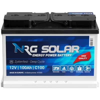 Abbildung von NRG SOLAR 12V 100Ah Solarbatterie Boot Versorgungsbatterie Verbraucher Batterie (100AH 12V)
