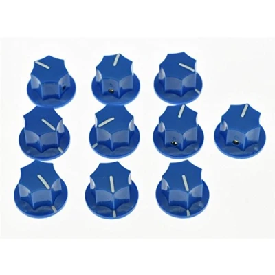 Abbildung von KAISH Jazz J Bass Knauf, Messing, 10 Stück, Blau