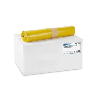 Abbildung von Funny AG 883 LDPE Regenerat Müllsäcke, Gelb, Gerollt, 120 l, Typ 60, 250 Stück