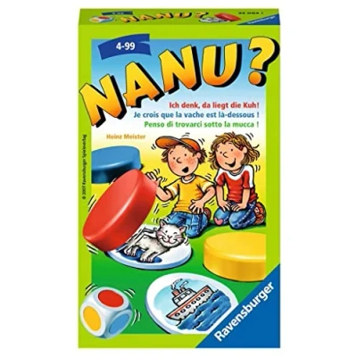 Abbildung von Ravensburger 23063 Nanu? Mitbringspiel für 2 4 Spieler, Merkspiel ab Jahren, kompaktes Format, Reisespiel, Würfelspiel Geburtstagsgeschenke