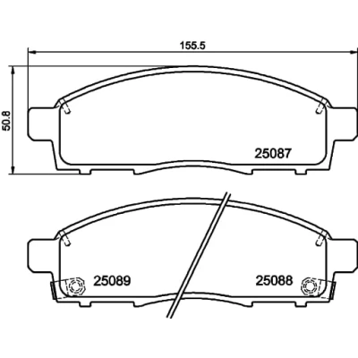 Abbildung von HELLA 8DB 355 015 321 Bremsbelagsatz mit akustischer Verschleißwarnung NISSAN: NV200 Kasten / Kombi, Evalia Bus