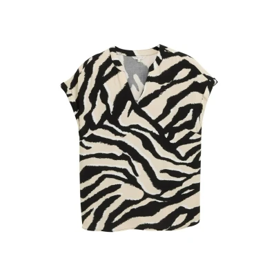 Abbildung von TOM Tailor Bluse, Damen, Größe: 44, Abstract beige zebra