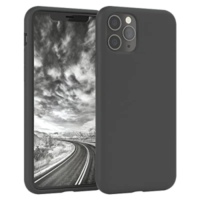 Abbildung von EAZY CASE Premium Silikon Handyhülle kompatibel mit iPhone 11 Pro, Slimcover Kameraschutz und Innenfutter, Silikonhülle, Schutzhülle, Bumper, Handy Case, Hülle, Softcase, Anthrazit