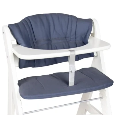 Abbildung von Hoppediz Hochstuhl Sitzkissen Set, passend für Hauck Alpha, 2 teilig, 100% Bio Baumwolle, Design Kreta