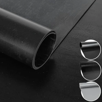 Abbildung von ANRO Gummimatte Schutzmatte Meterware Bodenmatte Glatt beidseitig Gummiläufer 100cm Breit 3mm stark Schwarz 120 x