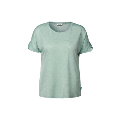 Abbildung von Cecil LOOK Glitzer Tshirt basic, Damen, Größe: Large, Grün