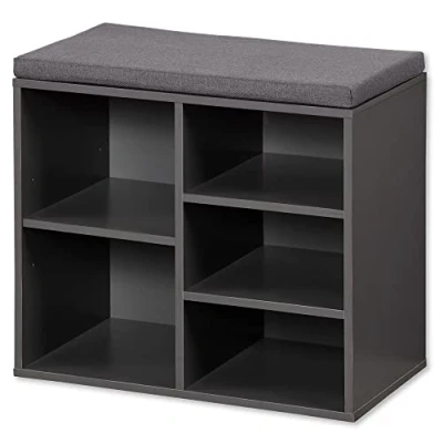 Abbildung von Schuhschrank mit Sitzkissen, grau, klein