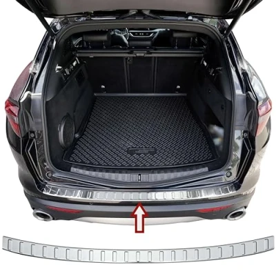 Abbildung von Ladekantenschutz Edelstahl CHROM kompatibel für Alfa Romeo Stelvio BJ ab 2016 premium Qualität von RECAMBO