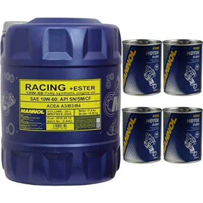 Abbildung von 20L MANNOL Racing + Ester 10W 60 API SN/SM/CF Öl Motoröl Motorspülung Motor Flush