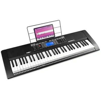 Abbildung von Rhapsody61 Keyboard Piano mit 61 Tasten 600 Sounds &amp; Rhythmen, LCD Display, Lern Funktion, Duo Lautsprecher, MIDI, Kopfhöreranschluss Perfektes E für Anfänger