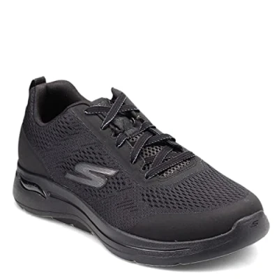 Abbildung von Skechers Herren Gowalk Arch Fit Athletic Workout Walking Shoe with Air Cooled Foam Sneaker, Schwarz, 45.5 EU X Weit