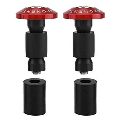 Abbildung von Motorrad Lenkerendkappe, Lenker 22mm Endkappen Motorrad, 7/8 inch Gummi End Slider Plug Caps für Racing ATV Offroad(Rot)