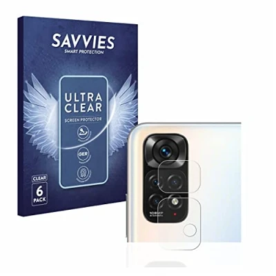 Abbildung von Savvies 6 Stück Schutzfolie für Xiaomi Redmi Note 11S (NUR Kameraschutz) Displayschutz Folie Ultra Transparent