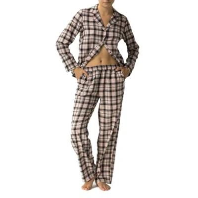 Abbildung von ATLANTIC UNDERWEAR Damen Flannel Pajamas Pyjamaset, Schwarz/Beige/Ecru, M