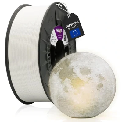 Abbildung von WINKLE PLA HD Filament 1.75mm Geist Weiß, 300g Spule, 3D Drucker Kompatibel mit FDM Druckern, Druckmaterialien, Maßgenauigkeit +/ 0.05mm, Bioabbaubar Leicht zu Bedrucken