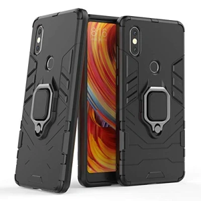 Abbildung von LuluMain Kompatibel mit Xiaomi Mi Mix 2S Hülle, Ring Ständer Magnetischer Handyhalter Auto Caseme Schutzhülle Case für (Schwarz)